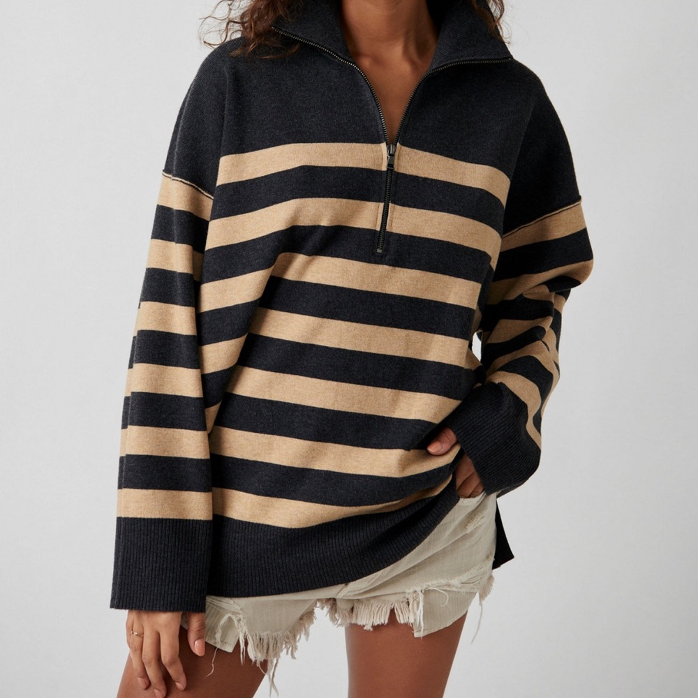 Free People Coastal Stripe Pullover